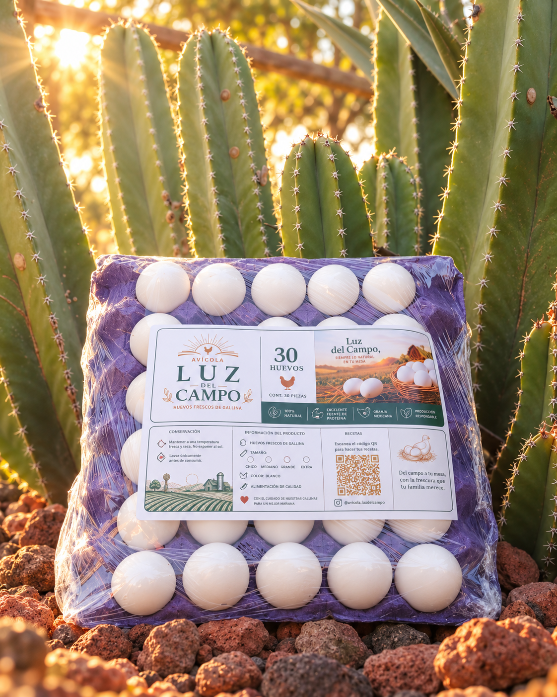 Presentación de 30 piezas de Avícola Luz del Campo